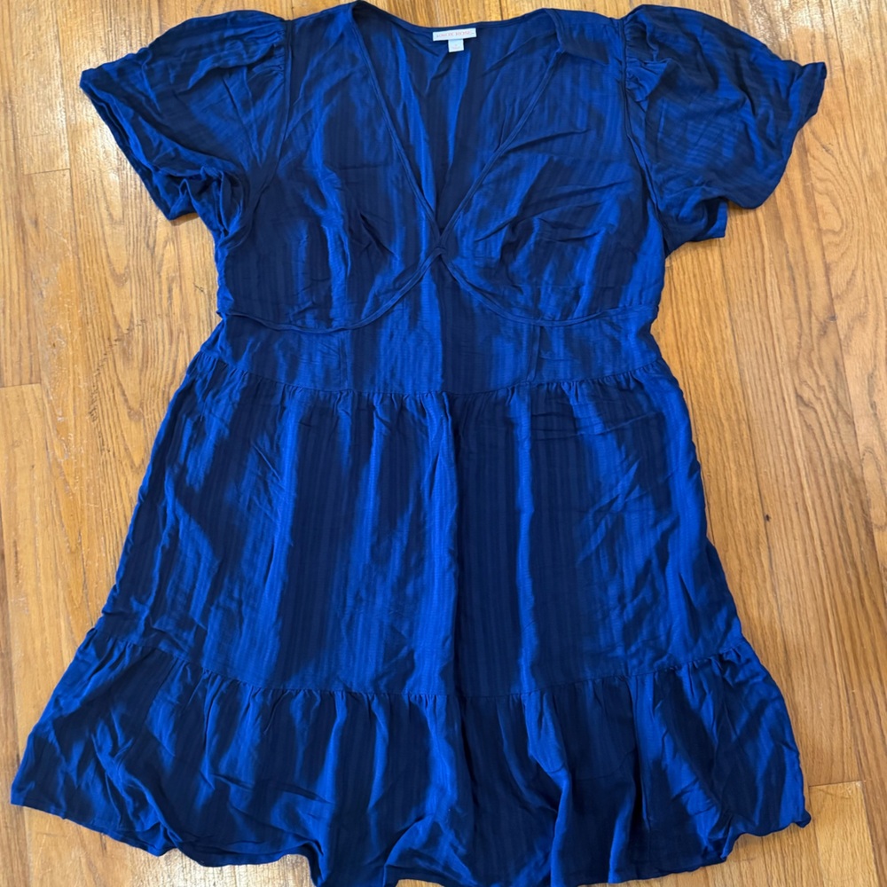Knox Rose Navy Blue Short Sleeve Fit-and-Flare Dress